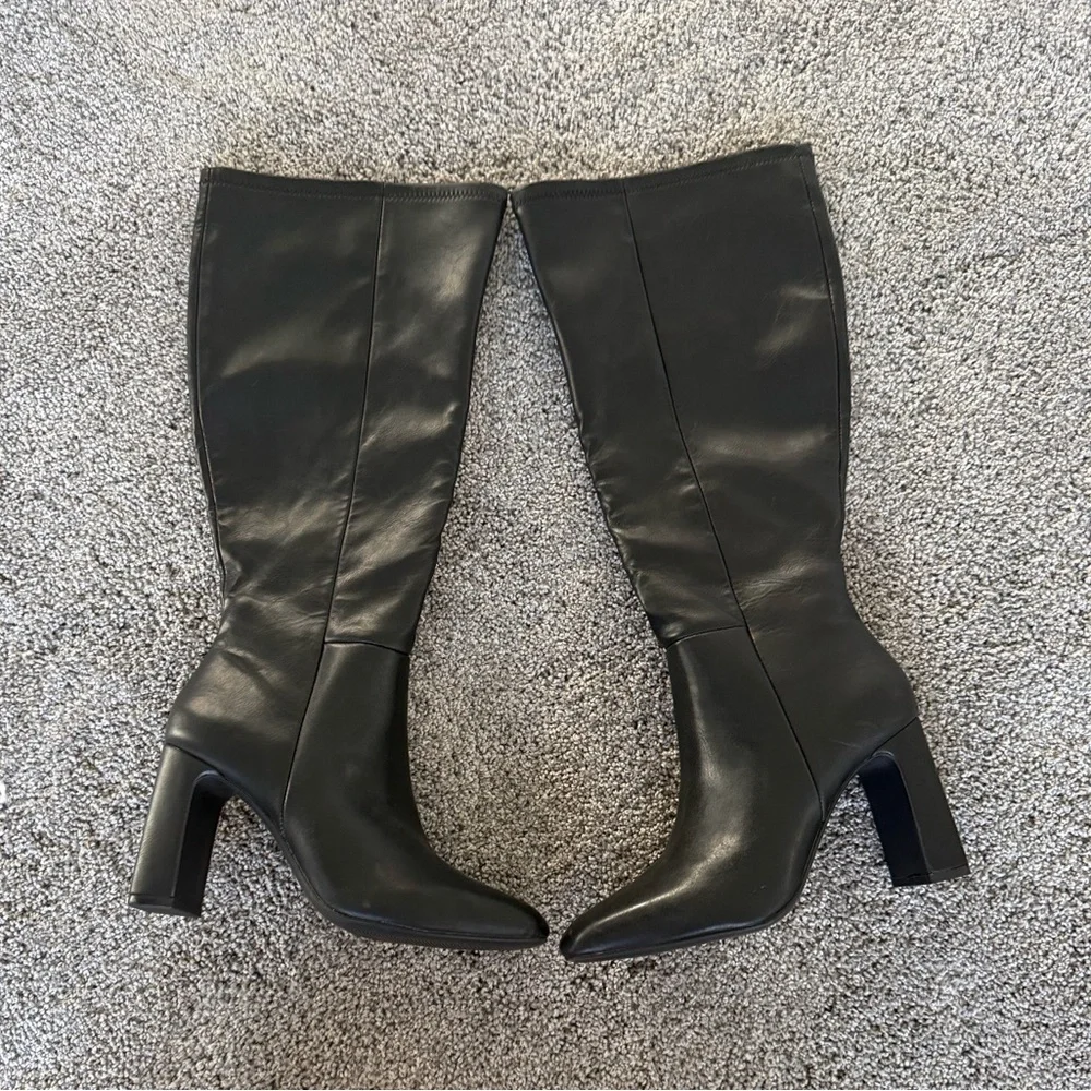 Madden Girl Black Heeled Boots - Picture 1 of 7